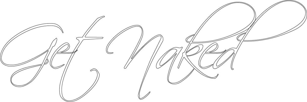 Picniva Get Naked Vinyl Bathroom Wall Decal, White, 15 x 51 in