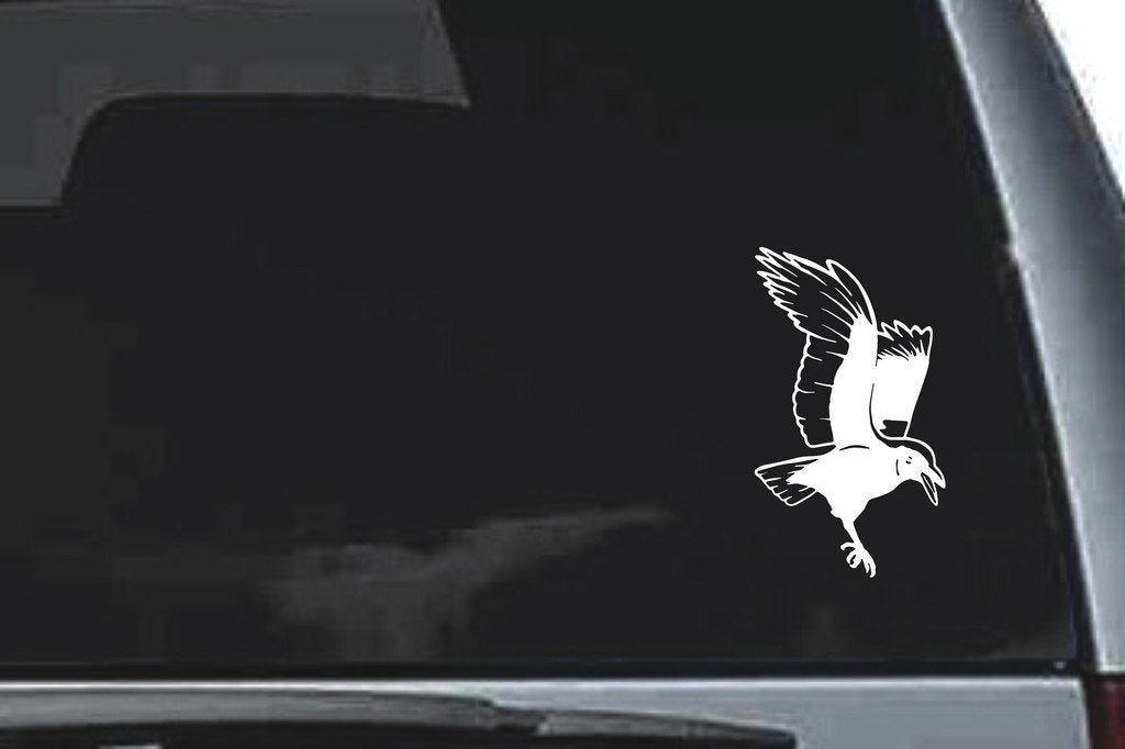 Picniva Crow Sty4 Vinyl Car Window Decal, Approx 5 in