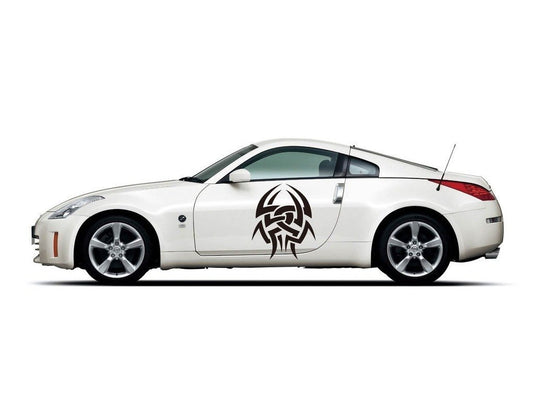 Picniva Circular Tribal Symbol Vinyl Car Body Side Decals, Two Pack