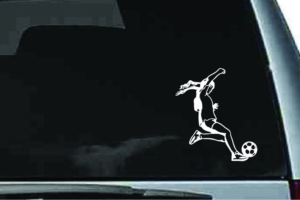 Picniva Soccer Girl Sty44 Vinyl Car Window Decal, Approx 5 in