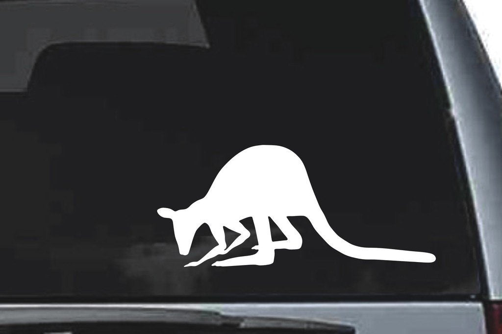 Picniva Kangaroo Sty5 Vinyl Car Window Decal, Approx 5 in