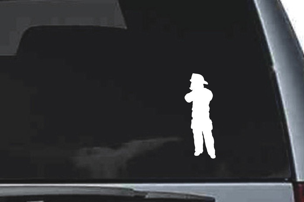 Picniva Fireman Sty30 Vinyl Car Window Decal, Approx 5 in