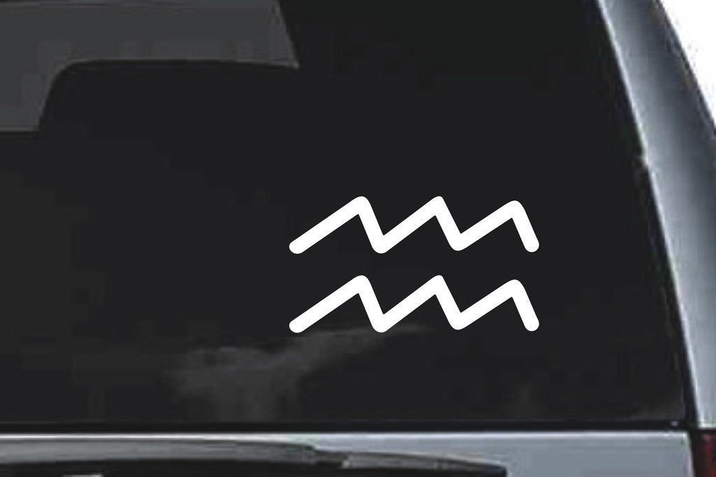 Picniva Aquarius Sty1 Vinyl Car Window Decal, Approx 5 in