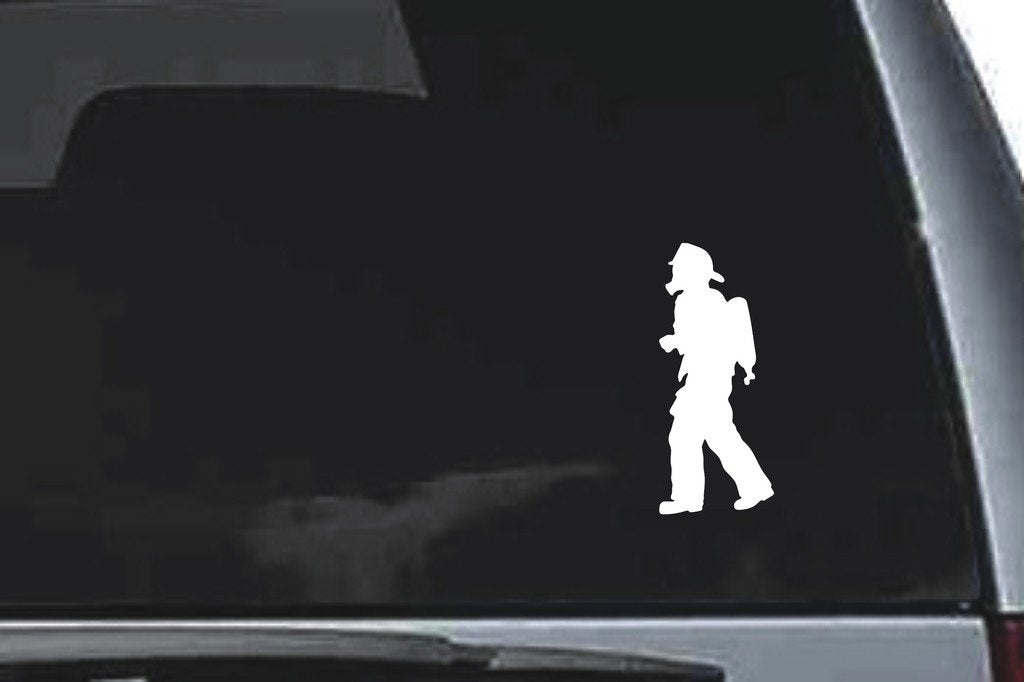 Picniva Fireman Sty66 Vinyl Car Window Decal, Approx 5 in