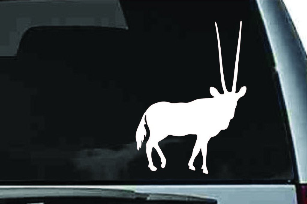 Picniva Long Horned Antelope Sty6 Vinyl Car Window Decal, Approx 5 in
