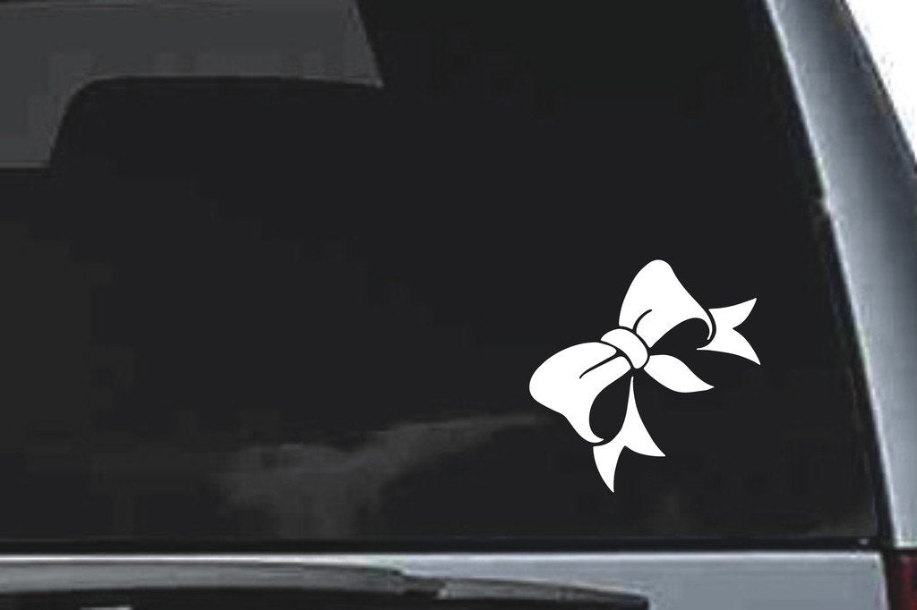 Picniva Ribbon Bow Sty1 Vinyl Car Window Decal, Approx 5 in