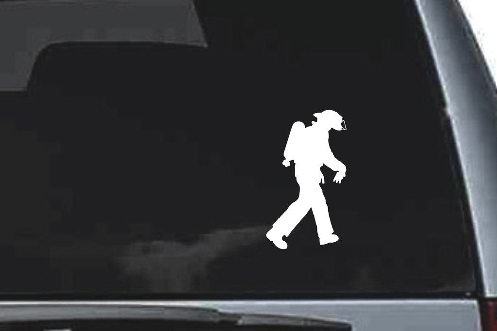 Picniva Fireman Sty21 Vinyl Car Window Decal, Approx 5 in