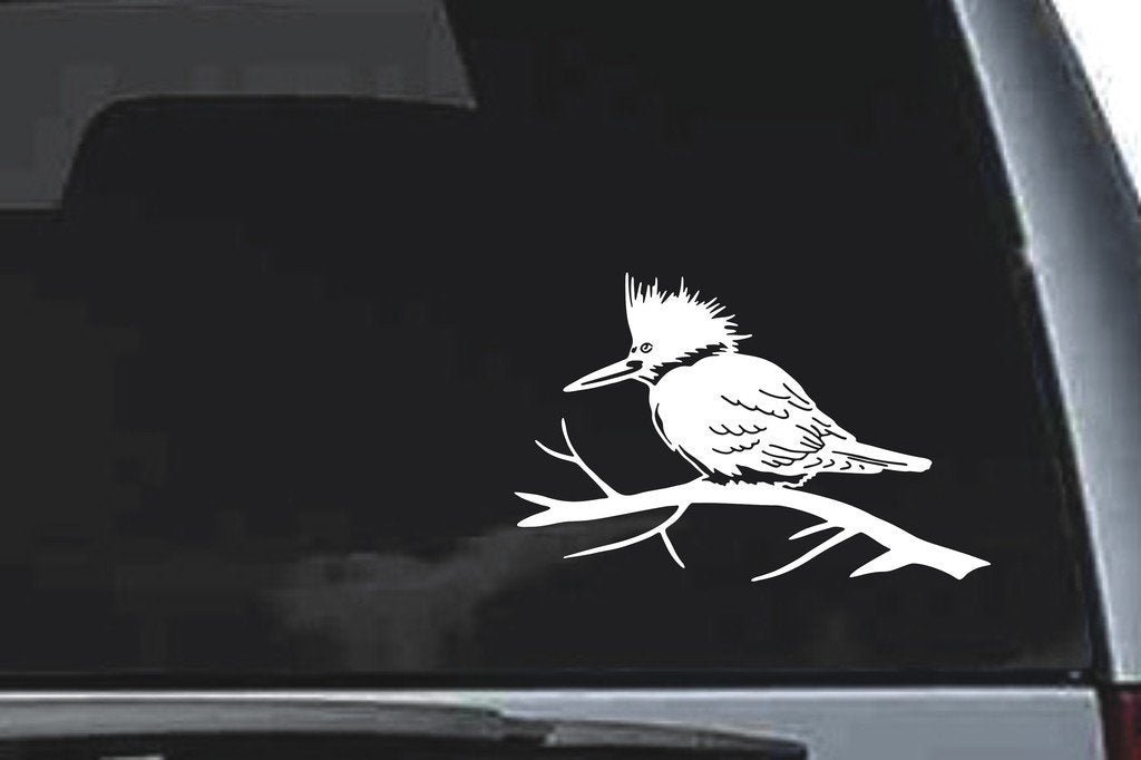 Picniva Kingfisher Sty1 Vinyl Car Window Decal, Approx 5 in