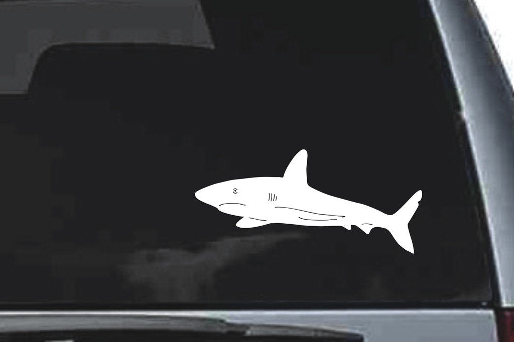 Picniva Shark Sty4 Vinyl Car Window Decal, Approx 5 in