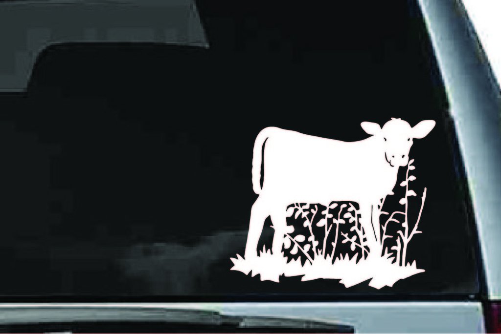 Picniva Cow Sty3 Vinyl Car Window Decal, Approx 5 in