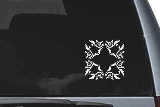 Picniva Symmetrical Scroll Frame Sty20 Vinyl Car Window Decal, Approx 5 in