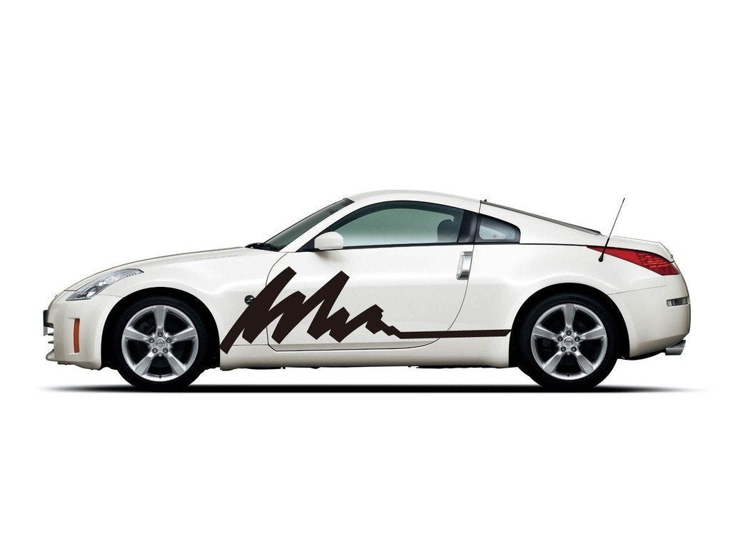 Picniva sty237 Racing Car Body Side Stripes Sticker Decal 2 Pcs