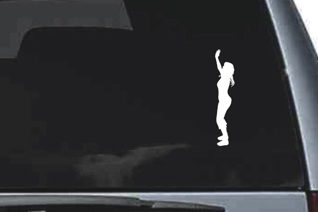 Picniva Woman Sty12 Vinyl Car Window Decal, Approx 5 in