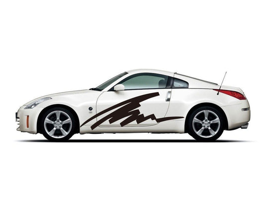 Picniva sty437 Vinyl Racing Stripes Car Body Side Decals, 2-Piece Set