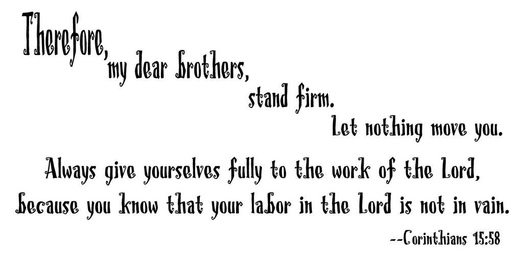 Picniva Corinthians 15:58 Scripture Removable Vinyl Wall Decal