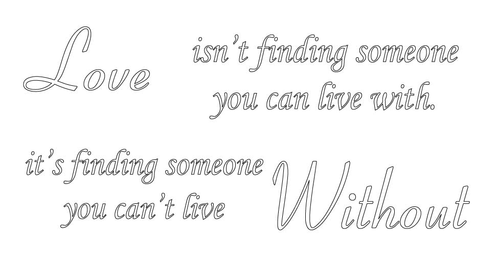 Picniva Love Without Quote Vinyl Wall Decal, White 31 x 14 in
