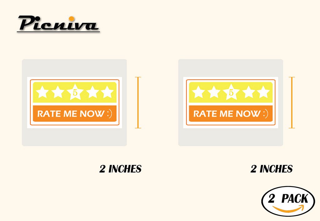 Picniva Rate Me Now Taxi Stickers, 2 in, Two Pack