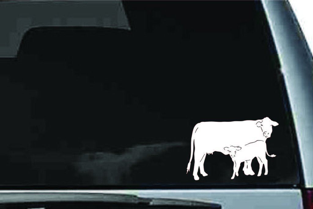 Picniva Cow Sty81 Vinyl Car Window Decal, Approx 5 in