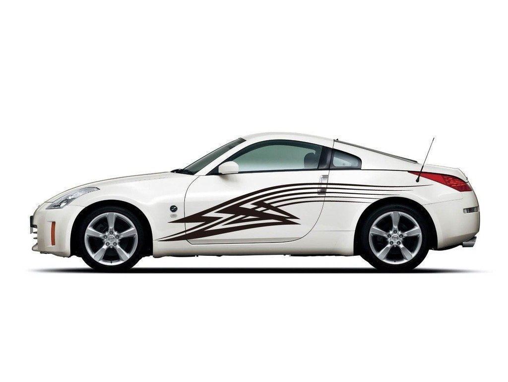 Picniva sty202 Racing Car Body Side Stripes Sticker Decal 2 Pcs