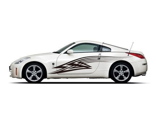 Picniva sty202 Racing Car Body Side Stripes Sticker Decal 2 Pcs