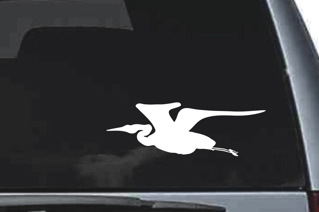 Picniva Egret Sty4 Vinyl Car Window Decal, Approx 5 in