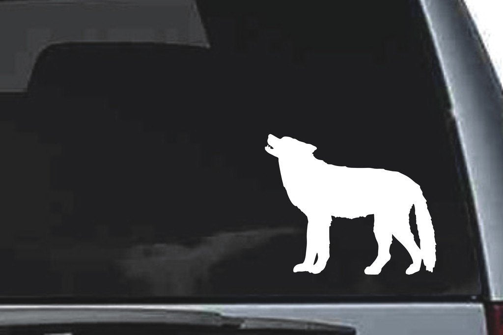 Picniva Wolf Sty1 Vinyl Car Window Decal, Approx 5 in