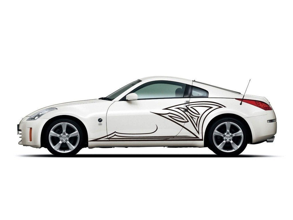 Picniva Angular Wing Swoosh Vinyl Car Body Side Decals, Two Pack