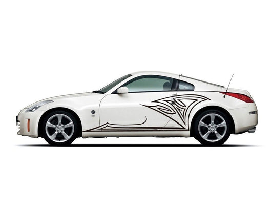 Picniva Angular Wing Swoosh Vinyl Car Body Side Decals, Two Pack