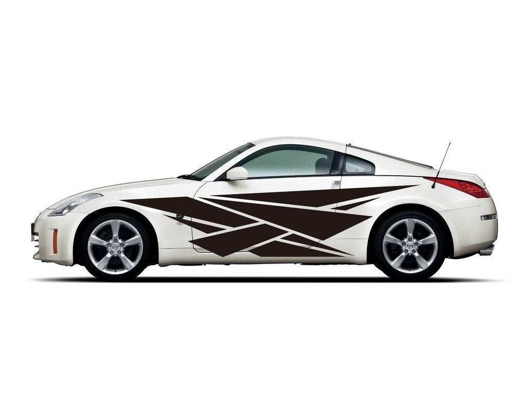 Picniva sty341 Racing Car Body Side Stripes Sticker Decal 2 Pcs