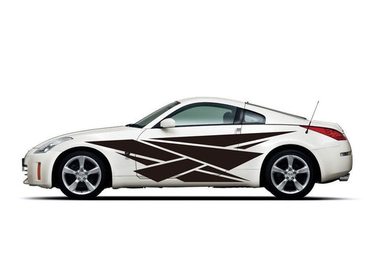Picniva sty341 Racing Car Body Side Stripes Sticker Decal 2 Pcs