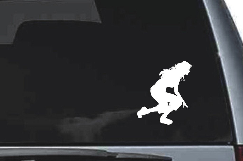 Picniva Crouching Sty1 Vinyl Car Window Decal, Approx 5 in