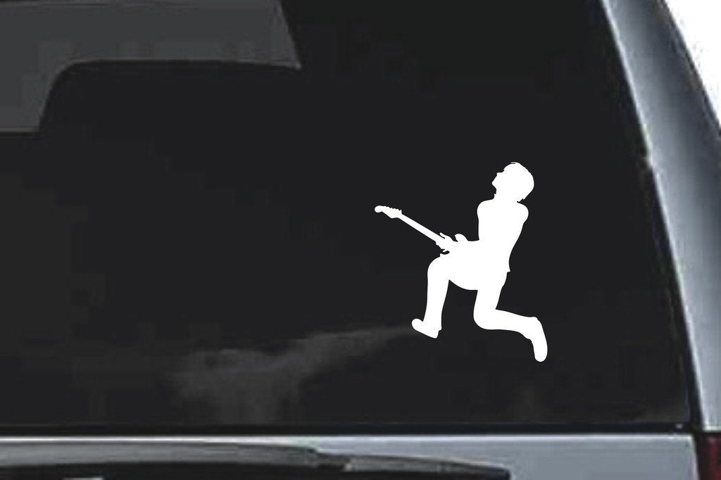 Picniva Guitar Sty32 Vinyl Car Window Decal, Approx 5 in