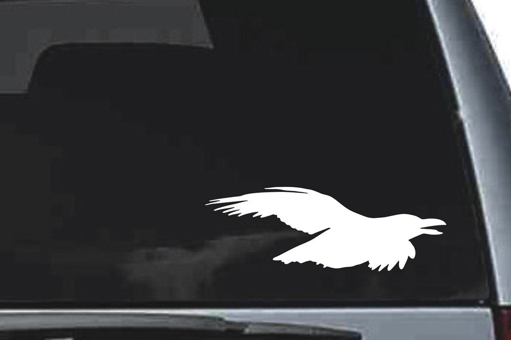 Picniva Crow Sty1a Vinyl Car Window Decal, Approx 5 in