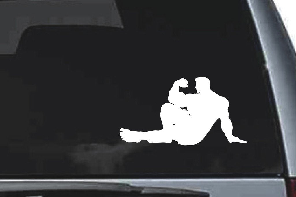 Picniva Muscle Man Sty30 Vinyl Car Window Decal, Approx 5 in