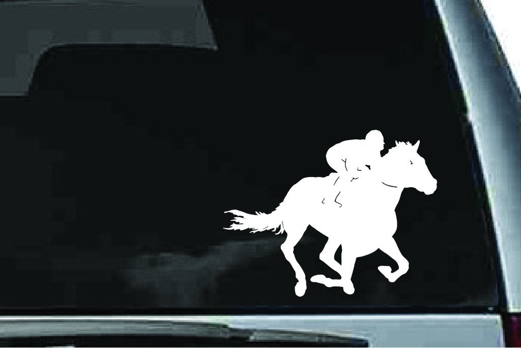 Picniva Horse Racing Jockey Sty8 Vinyl Car Window Decal, Approx 5 in