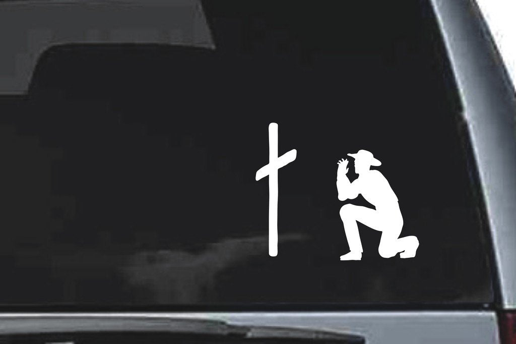 Picniva Cowboy Sty17 Vinyl Car Window Decal, Approx 5 in