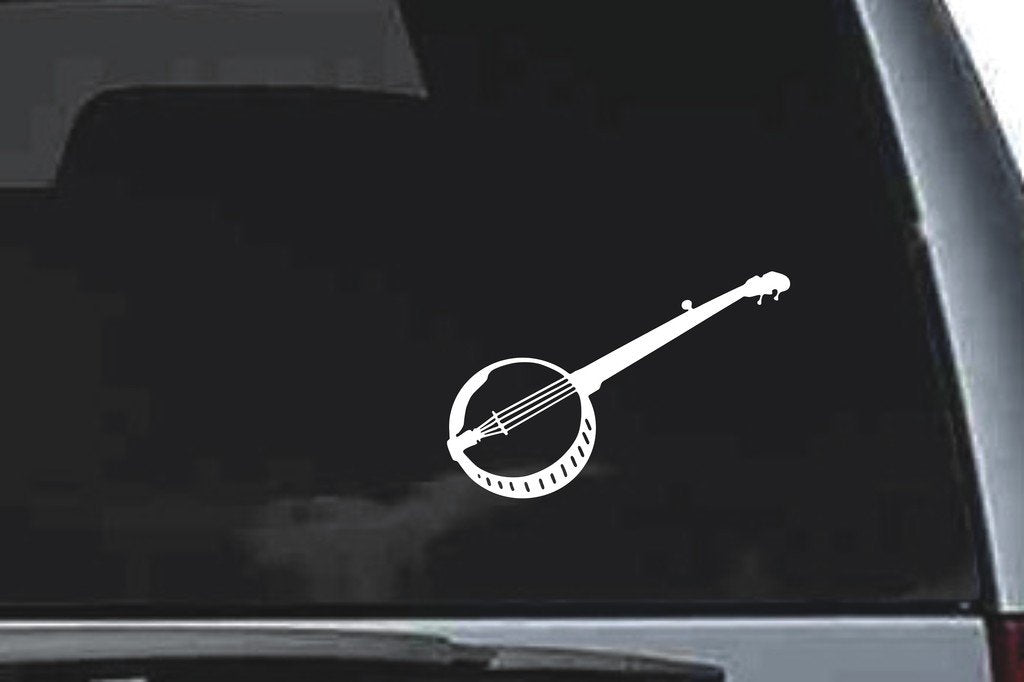Picniva Banjo Sty2 Vinyl Car Window Decal, Approx 5 in