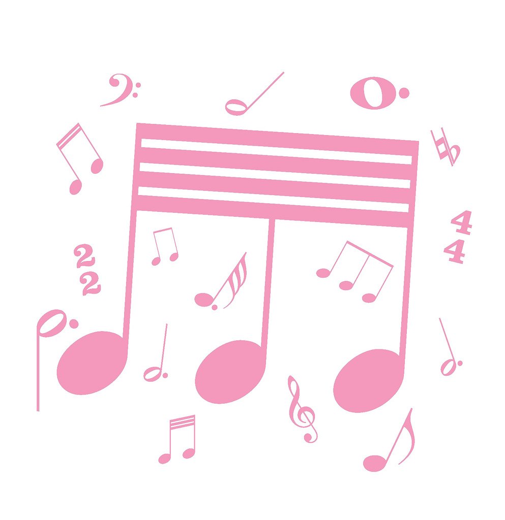 Picniva Beamed Sixty Fourth Notes Wall Decal for Musicians