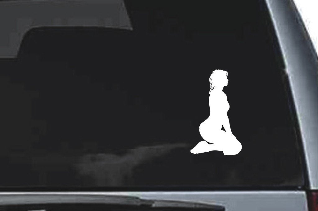Picniva Kneeling Sty13 Vinyl Car Window Decal, Approx 5 in