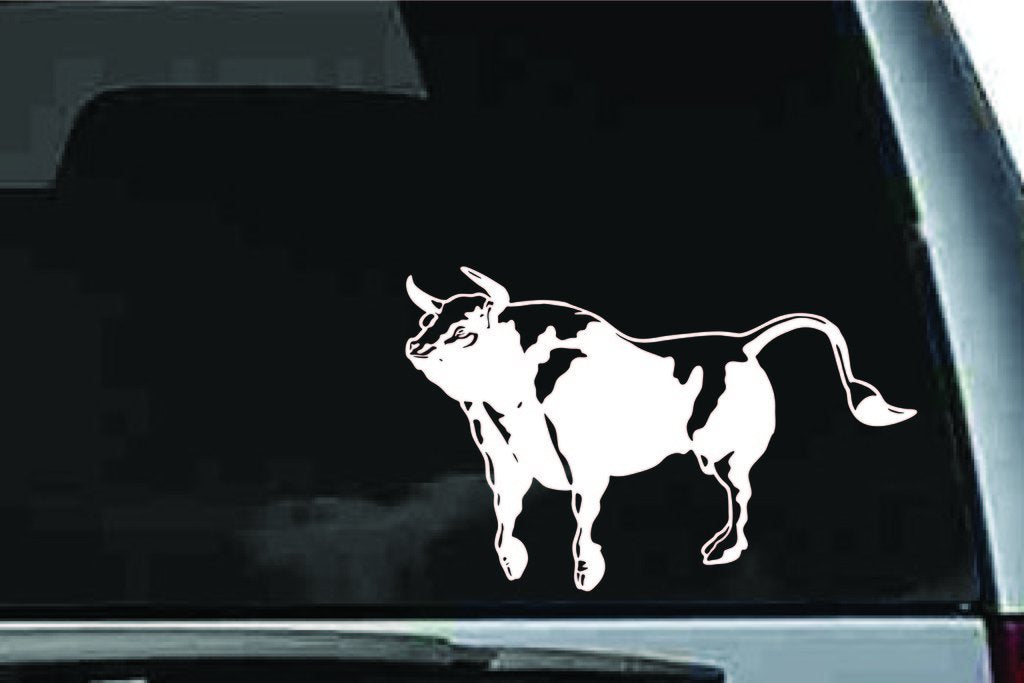 Picniva Bull Sty5 Vinyl Car Window Decal, Approx 5 in