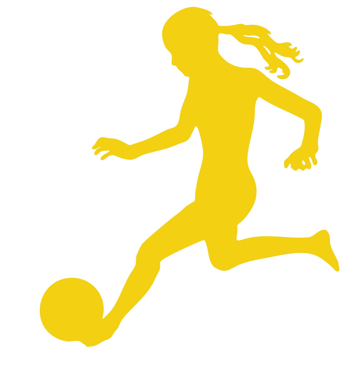 Picniva Soccer Girl Vinyl Decal Sticker for Car Window Laptop (Yellow, 3'') - Color: Yellow - Size: 3''
