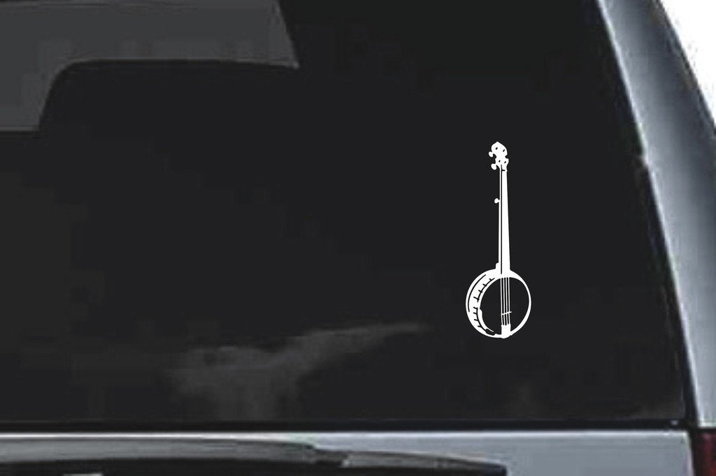 Picniva Banjo Sty1 Vinyl Car Window Decal, Approx 5 in