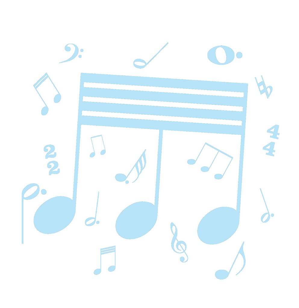 Picniva Beamed Sixty Fourth Notes Wall Decal for Musicians