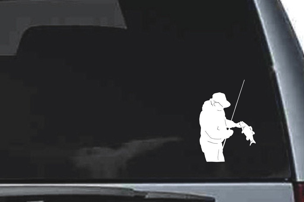 Picniva Fishing Sty6 Vinyl Car Window Decal, Approx 5 in