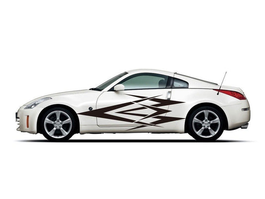 Picniva sty389 Racing Car Body Side Stripes Sticker Decal 2 Pcs