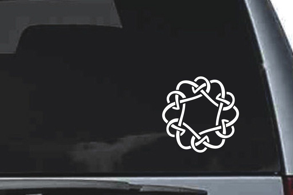 Picniva Interlaced Circular Frame Sty75 Vinyl Car Window Decal, Approx 5 in