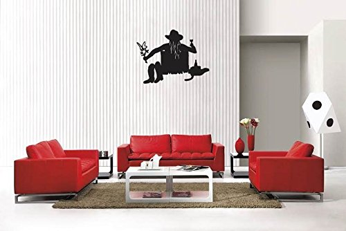 Picniva Matte Black Cowgirl Style 15 Vinyl Wall Decal Western Ranch Decor