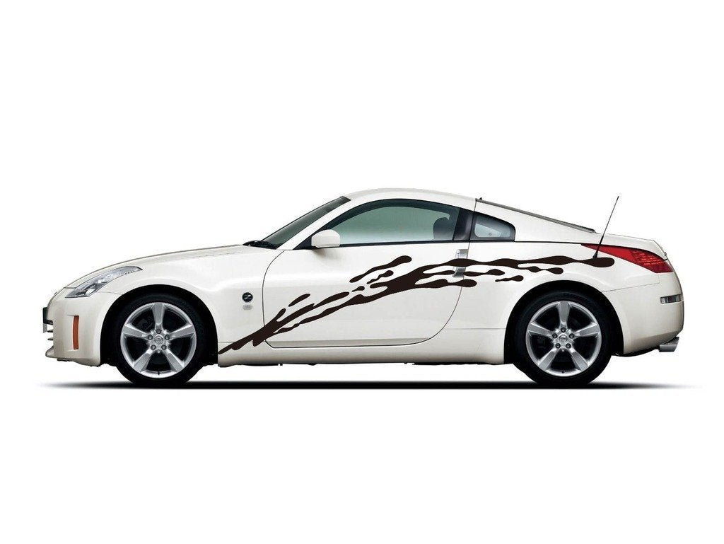 Picniva sty310 Racing Car Body Side Stripes Sticker Decal 2 Pcs