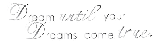 Picniva Dream Until Your Dreams Come True Wall Decal, Silver, 5 x 24 in
