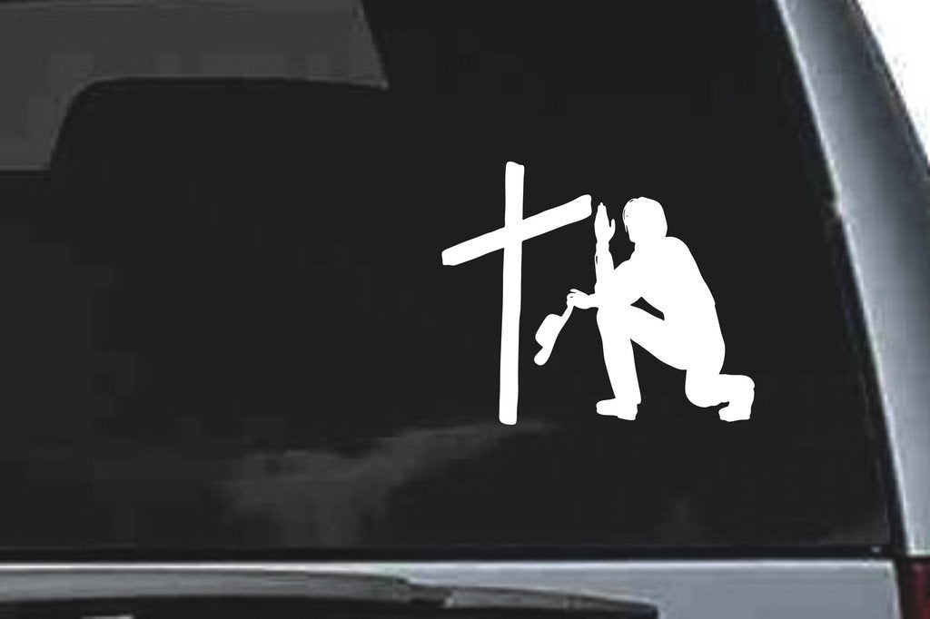 Picniva Cowboy Sty19 Vinyl Car Window Decal, Approx 5 in